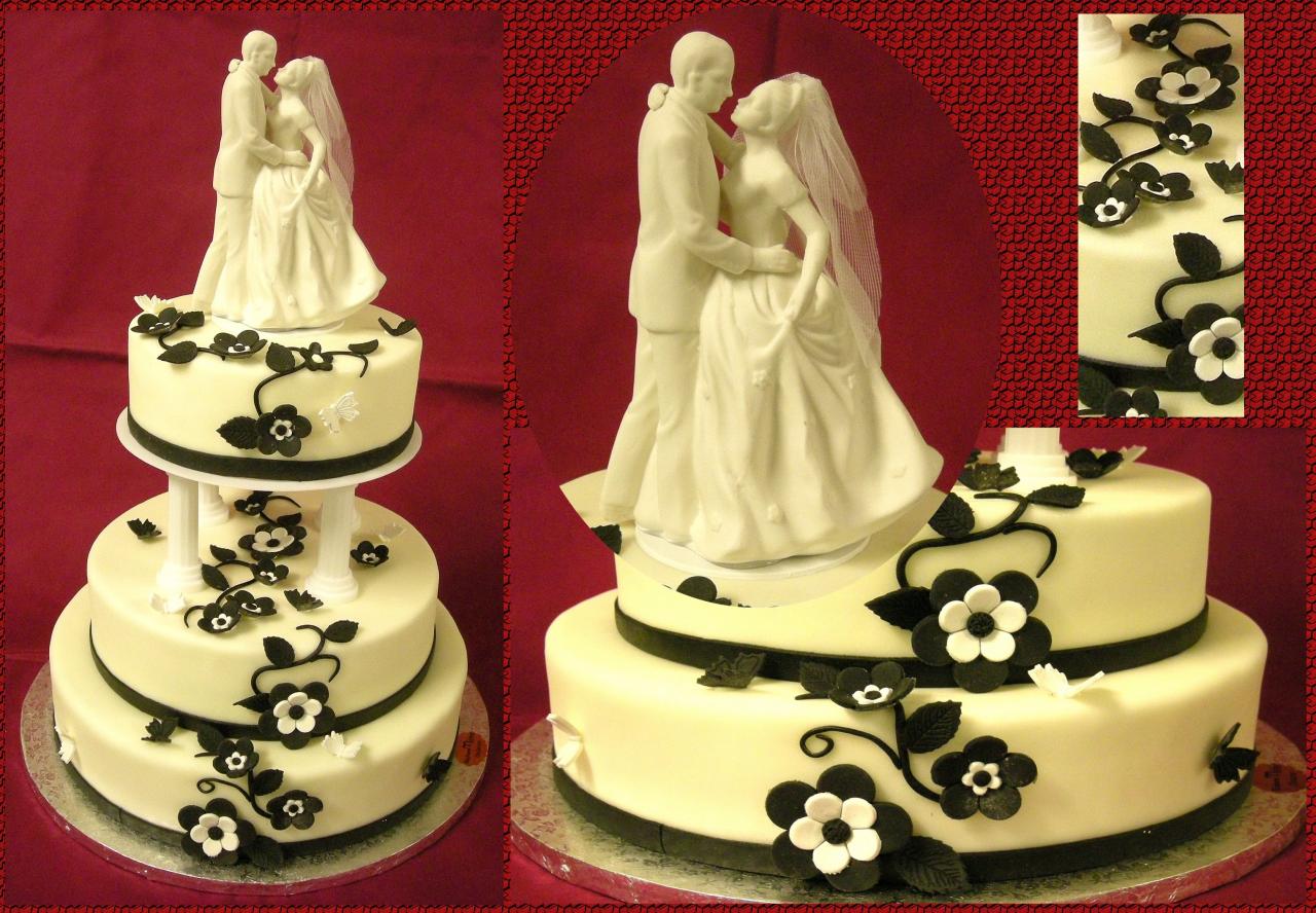 H.A.E.02 Hochzeitstorte "Schwarz- Wei&szlig;"