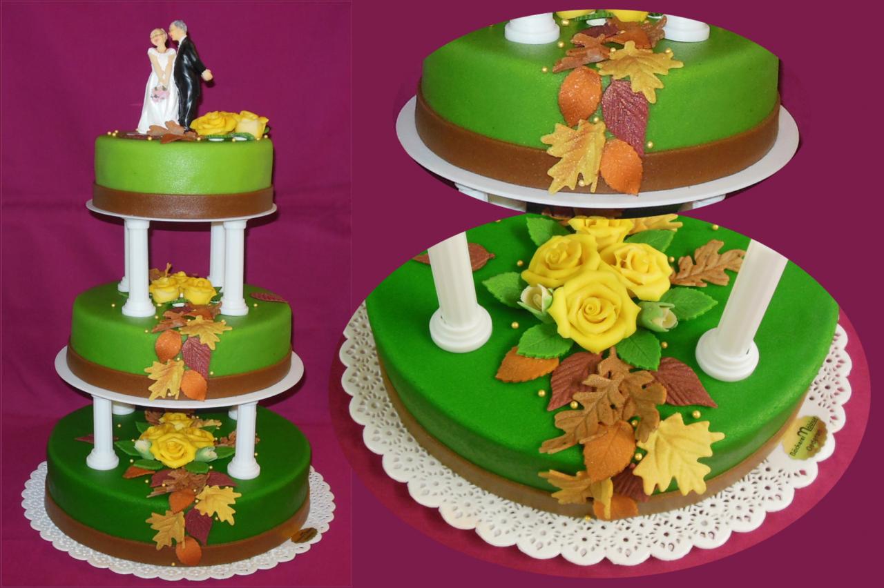 H.E.37 herbstliche Hochzeits- Etagentorte