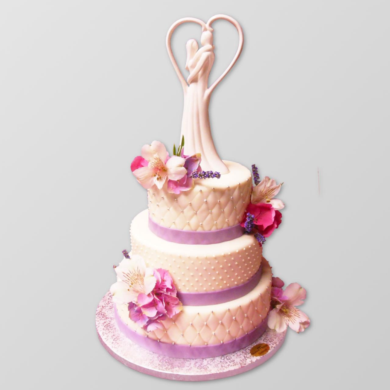 H.A.30 Hochzeits- Aufsatztorte mit echten Blumen