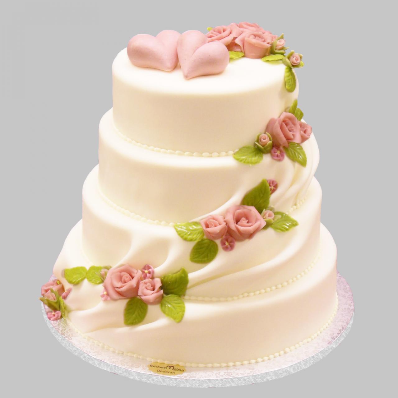 H.A.26 vierst&ouml;ckige Hochzeits- Aufsatztorte
