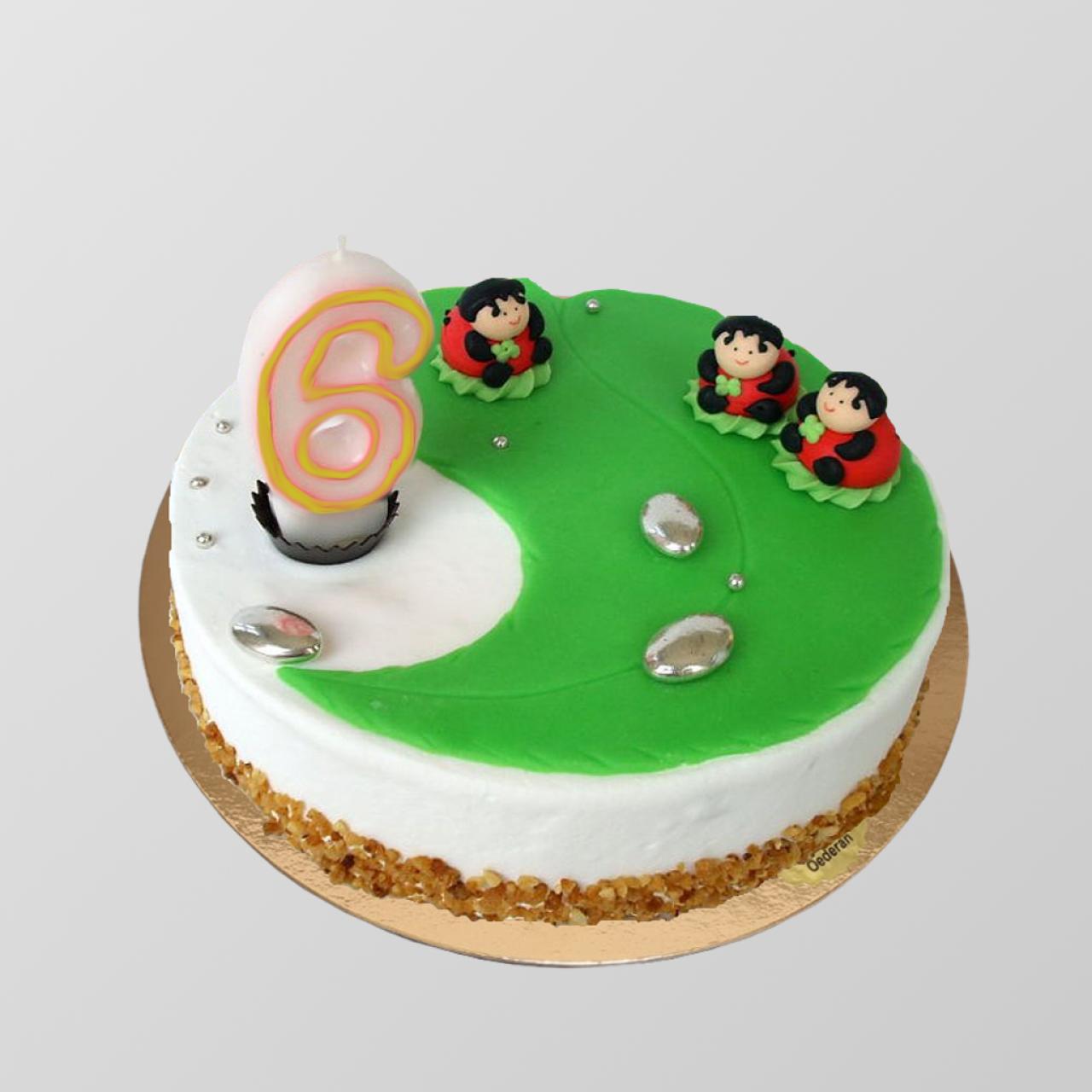 G.16 Geburtstagstorte "Blatt mit K&auml;ferchen"