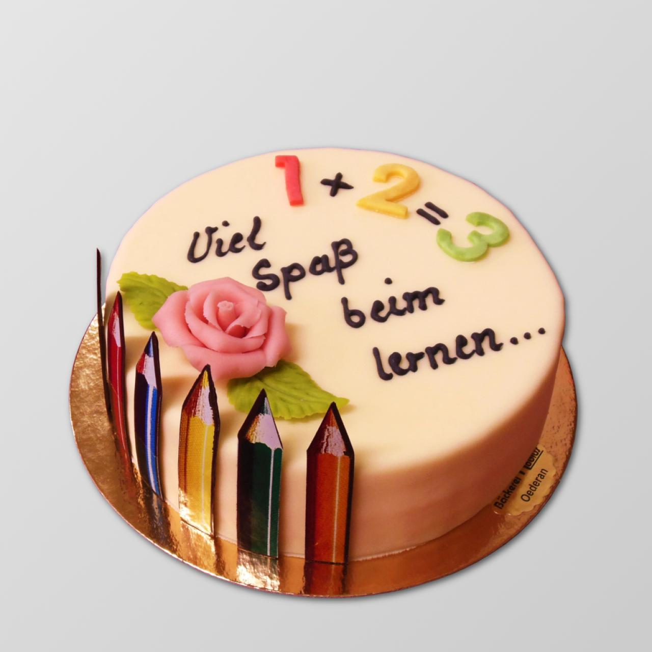 S.A.18 Kleine Schulanfangstorte mit Stifte